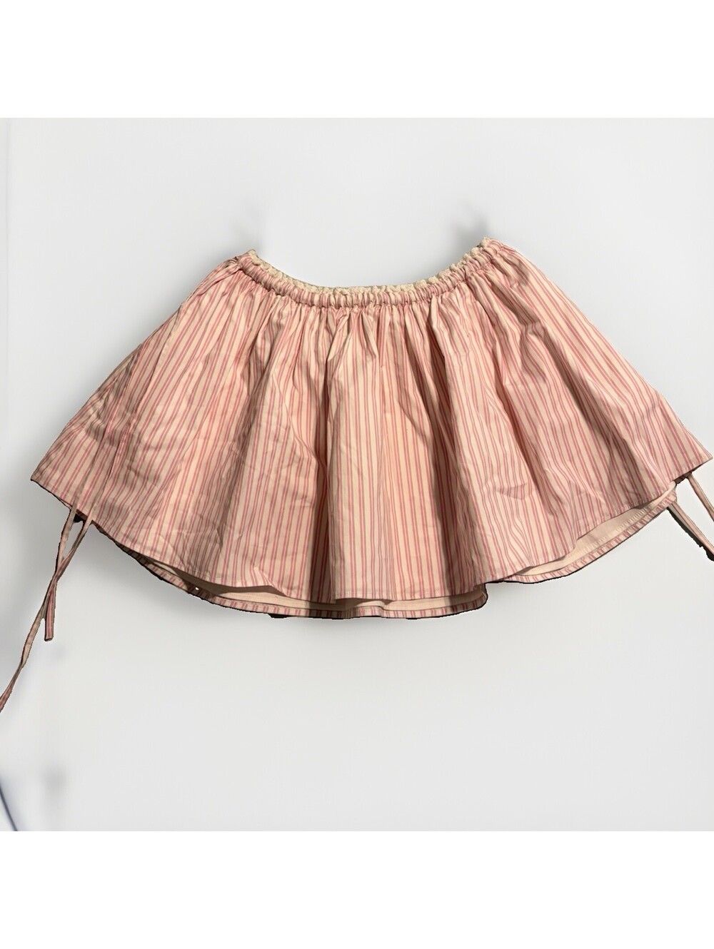 Oh Polly Women's Sz 2 White/Pink Striped Mini Skirt Short Length,Regular Elastic